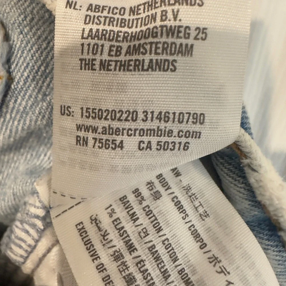 Abercrombie & Fitch Curve Love The 90s Baggy Low Rise Jeans Light Wash 26 2R
